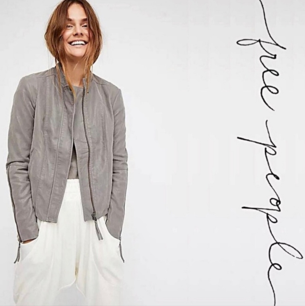 Free People Steel Mill Vegan Faux Leather Jacket